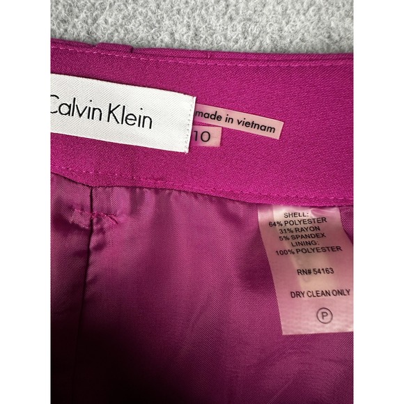 Calvin Klein Skirt Womens 10 Pink Fuchsia Pencil Lined Career Office Stretch - Picture 2 of 8